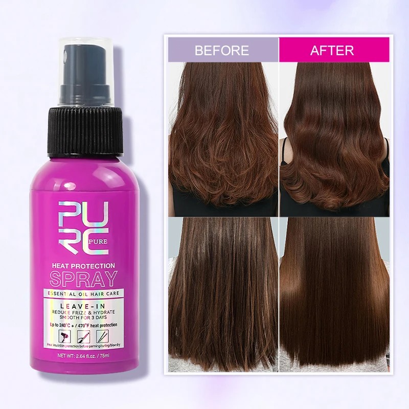 PURC Argan Oil Heat Protection Spray  Smoothing Treatment to Prevent Frizz and Dryness