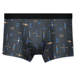 Breathable Printed Summer Thin Plus Size Men's Cotton Antibacterial Boxers Shorts Gray