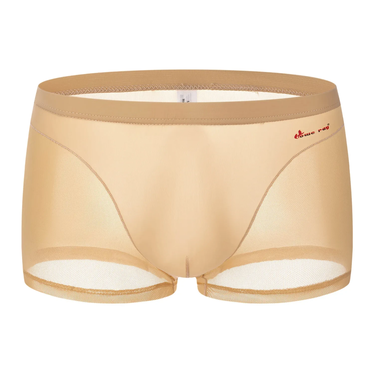 Nude Feel Comfortable Men's Stitching Thin Ice Silk Boxers Skin Color