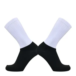 Dedicated For Fleet Seamless Stitching Bicycle Socks, Socks Mouth Silicone Non-Slip Cycling Socks White black