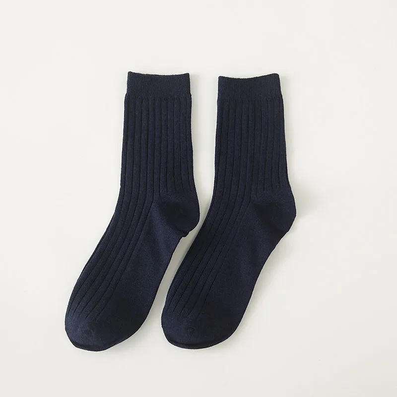 Fashion Multicolor Simple Non-Slip Socks Navy Blue