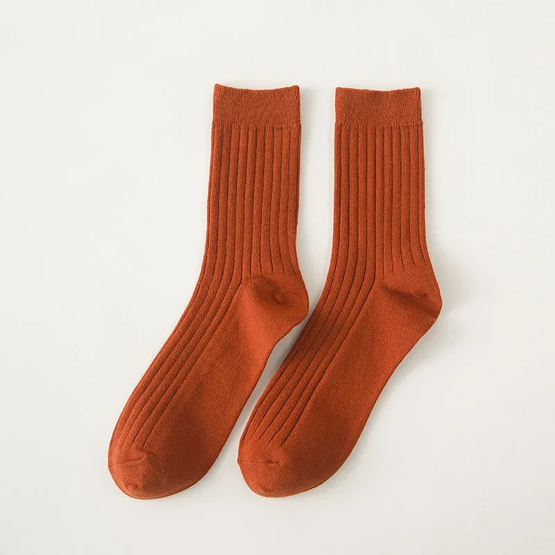 Fashion Multicolor Simple Non-Slip Socks Orange Red