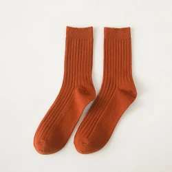 Fashion Multicolor Simple Non-Slip Socks Orange Red