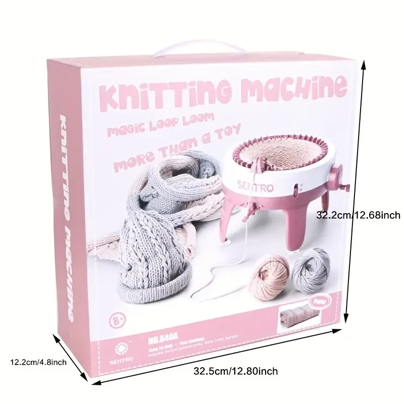 40-Needle Manual Yarn Knitting Machine - DIY Scarf & Hat Maker with Instructions