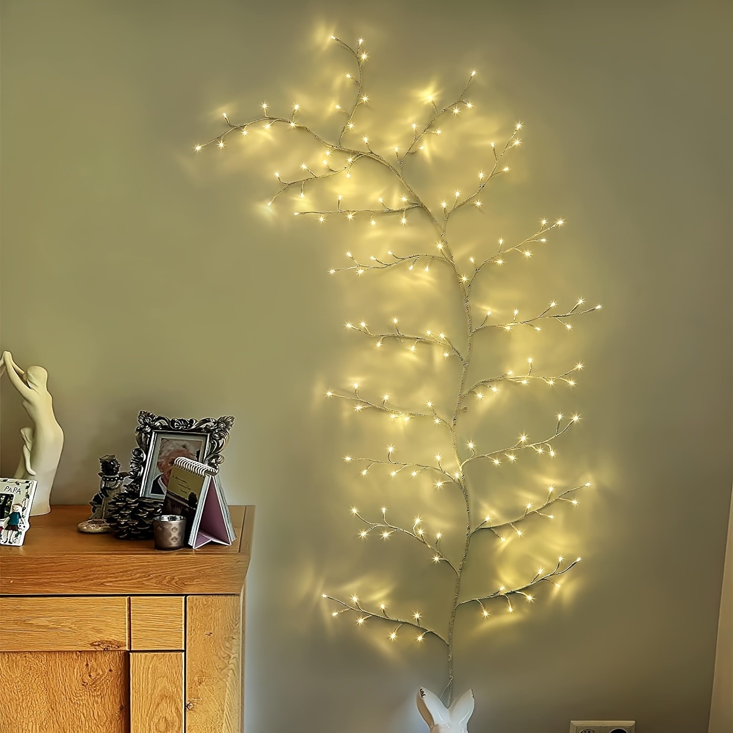 Set Of 144 LED Bendable Willow Vine Lights  USB Powered with Remote Control, 8 Modes, Indoor and Outdoor Decorative Lights