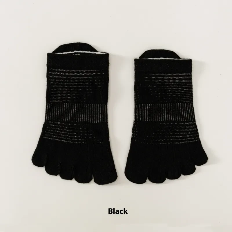 Professional Running Sports Yoga 200N Breathable Quick-drying Short Tube Toe Socks Black