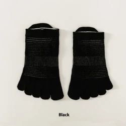 Professional Running Sports Yoga 200N Breathable Quick-drying Short Tube Toe Socks Black