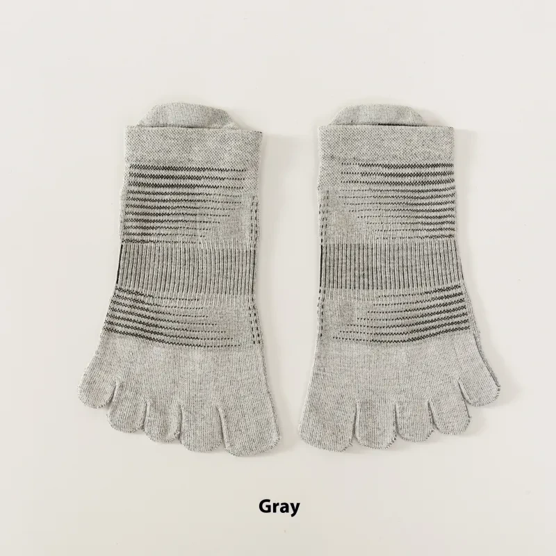 Professional Running Sports Yoga 200N Breathable Quick-drying Short Tube Toe Socks Gray