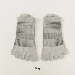 Professional Running Sports Yoga 200N Breathable Quick-drying Short Tube Toe Socks Gray