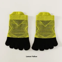 Professional Running Sports Yoga 200N Breathable Quick-drying Short Tube Toe Socks Lemon Yellow