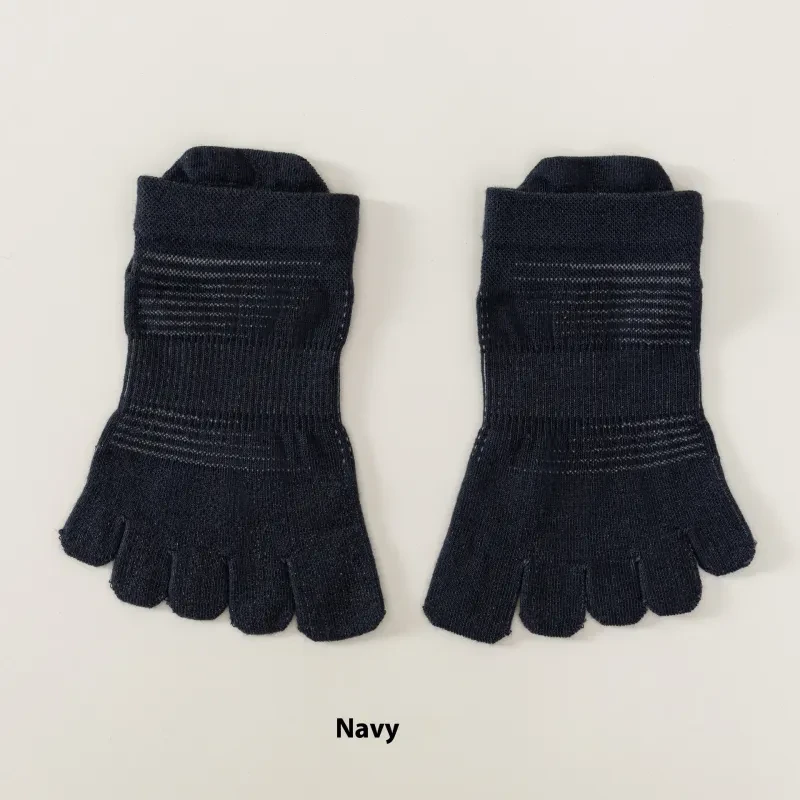 Professional Running Sports Yoga 200N Breathable Quick-drying Short Tube Toe Socks Navy Blue