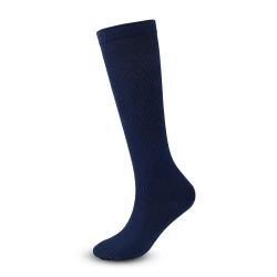 Outdoor Fitness Running Exercise Pressure Cycling Long Tube Compression Socks Navy Blue