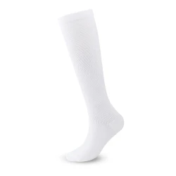 Outdoor Fitness Running Exercise Pressure Cycling Long Tube Compression Socks White