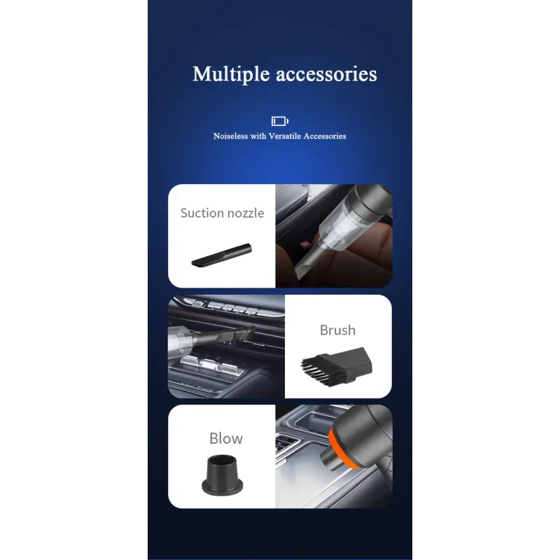 Mini Car Vacuum Cleaner Powerful Cleaning Machine Car Accessories Home Auto Robot Wireless Cleaner Home Appliance Strong Suction