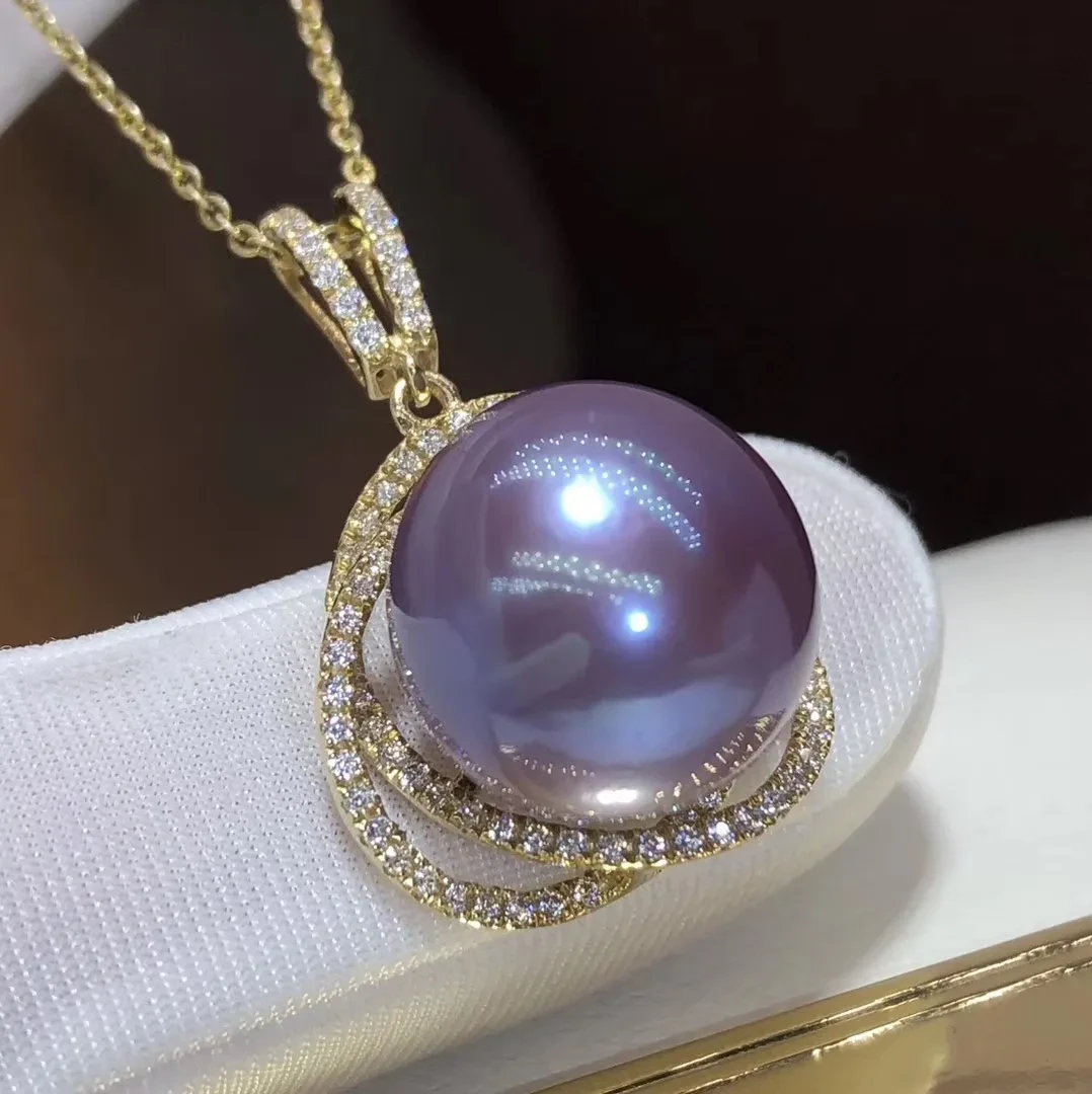 Women's New Purple Pearl Pendant Necklace