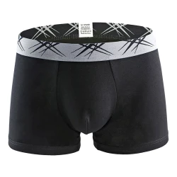 Men's U-convex Sexy Mid Waist Boxers Black