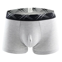 Men's U-convex Sexy Mid Waist Boxers Gray
