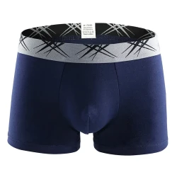 Men's U-convex Sexy Mid Waist Boxers Sapphire Blue