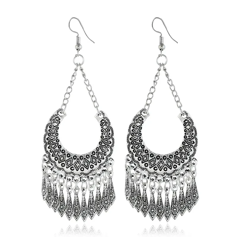 Cross-border Sources European And American Fashion Tassel Earrings