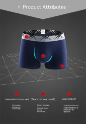 Men's U-convex Sexy Mid Waist Boxers Sapphire Blue