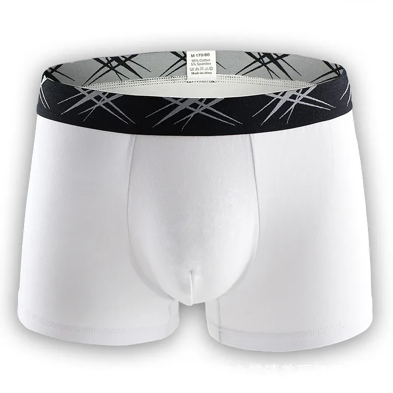 Men's U-convex Sexy Mid Waist Boxers White