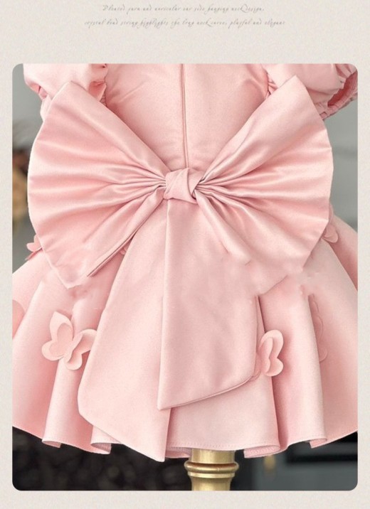 Children's Bubble Sleeve Bow Princess Dress