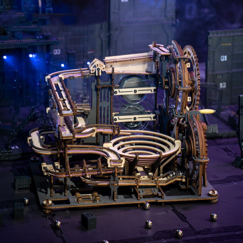 ROKR Marble Spaceport Marble Run 3D Wooden Puzzle LGC01