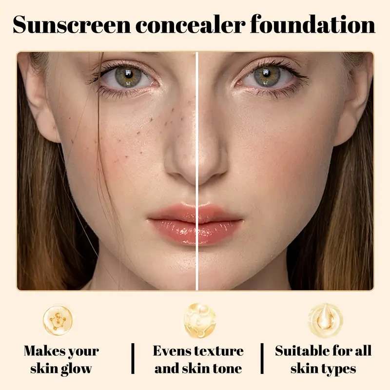 2-Pack Laiistry 4-in-1 Liquid Foundation, Concealer, Long-Lasting Full Coverage