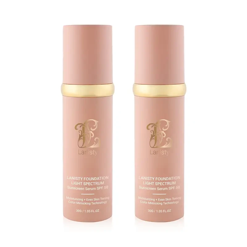 2-Pack Laiistry 4-in-1 Liquid Foundation, Concealer, Long-Lasting Full Coverage