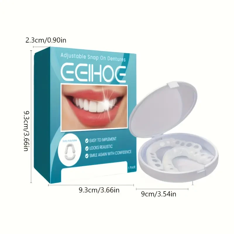 2 Sets Of EELHOE Adjustable Quick-button Dentures