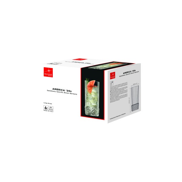 America 20's Hiball 400ml - Set 4  - Bormioli Rocco