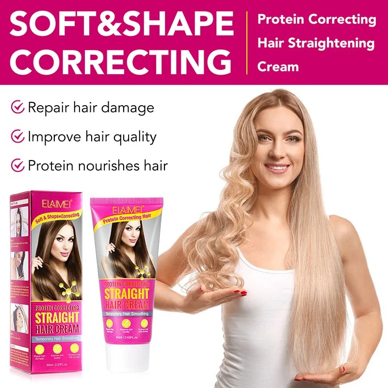 Protein Correcting Hair Straightener Cream Silk & Gloss for Frizz-Free, Nourished Hair