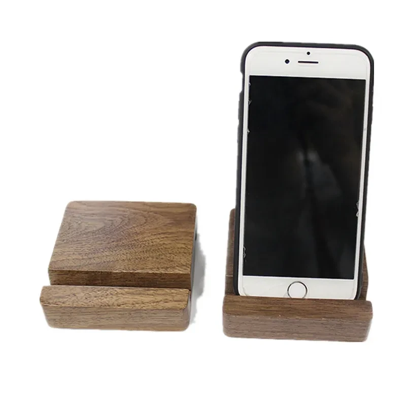 Solid wood mobile phone support base