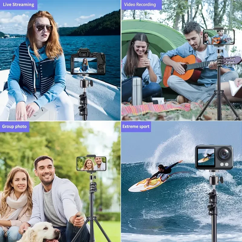 ZOMEI 2.2m Adjustable Metal Phone Tripod Stand