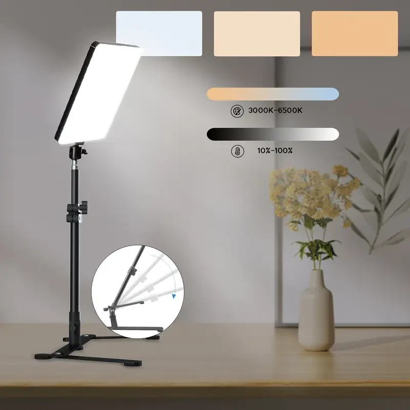 CRI 97 Dimmable LED Selfie Light with Adjustable Stand