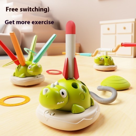 Multifunctional Three-in-one Dinosaur Exercise Machine Children's Ring Throwing Skipping Rope Skyrocket Indoor Outdoor Training Sports