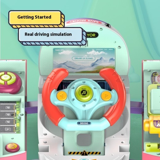 Early Education Transformation Machine Lighting Music Multi-mode Simulation Driving Children's Fun Coin Bank