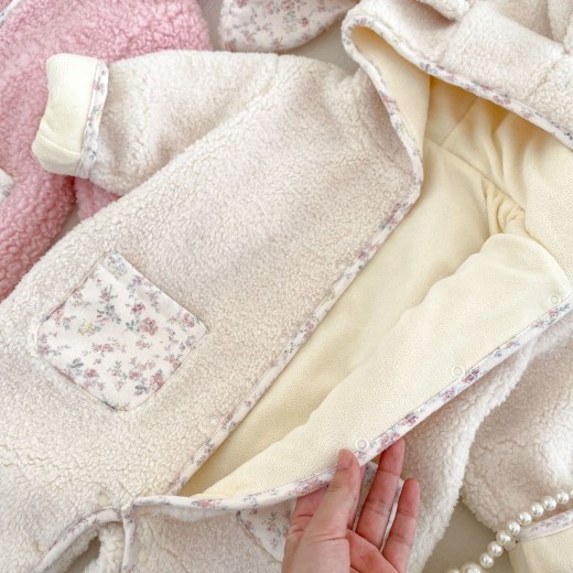 Personality Winter Baby Fleece-lined Jumpsuit