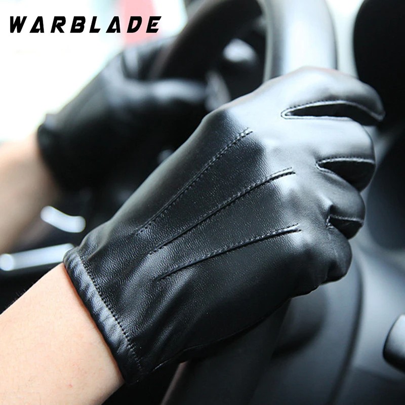 Fashion Men Women Winter PU Leather Gloves
