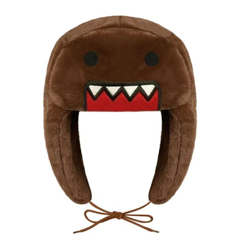 Domo Kun Plush Hat Ushanka Cute Winter Hat for Men and Women