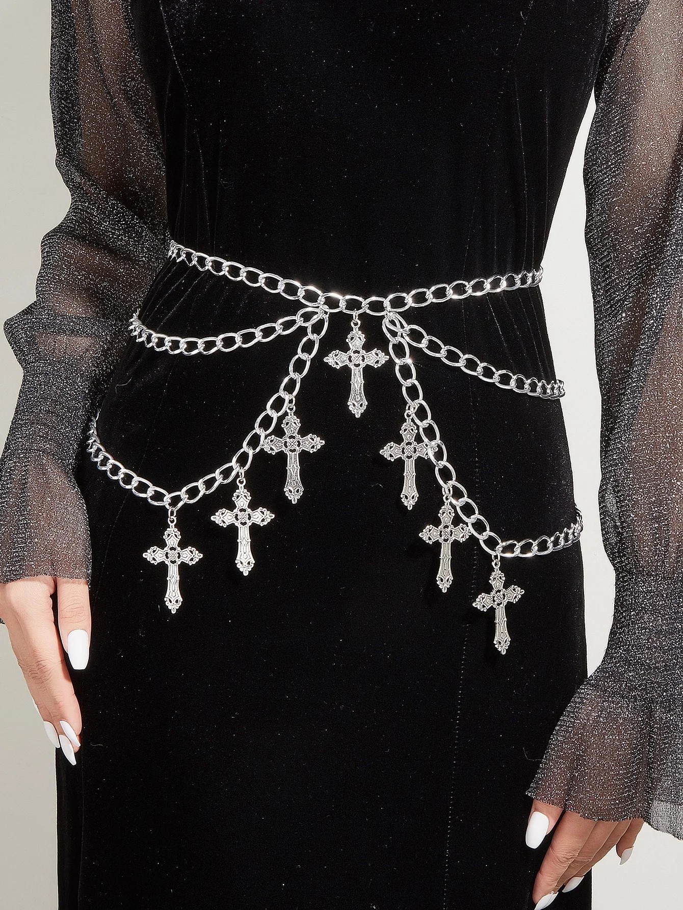 Instagram Multi-Layered Cross Waist Belt Chain Pants Chain Accessories Abi Culture