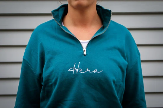 Muse Sweatshirt - Green 1/4 zip up