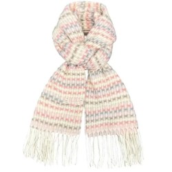 Fresh Light Pink Small Grid Imitation Cashmere Tassel Scarf