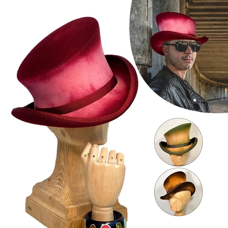 New Cashmere Hat Asymmetric Wool Top Hat for Women & Men