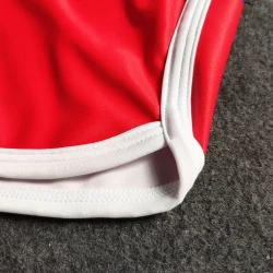 Men's New Sports Open Colorful Stripes Flat Sports Shorts Red