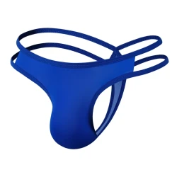 Low Waist Ultra-thin Silky Men's Thong Royal blue