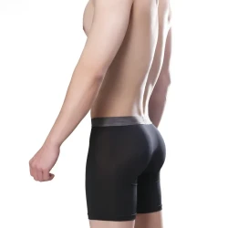 Long-legged Men's Boxer Training Anti-wear Black