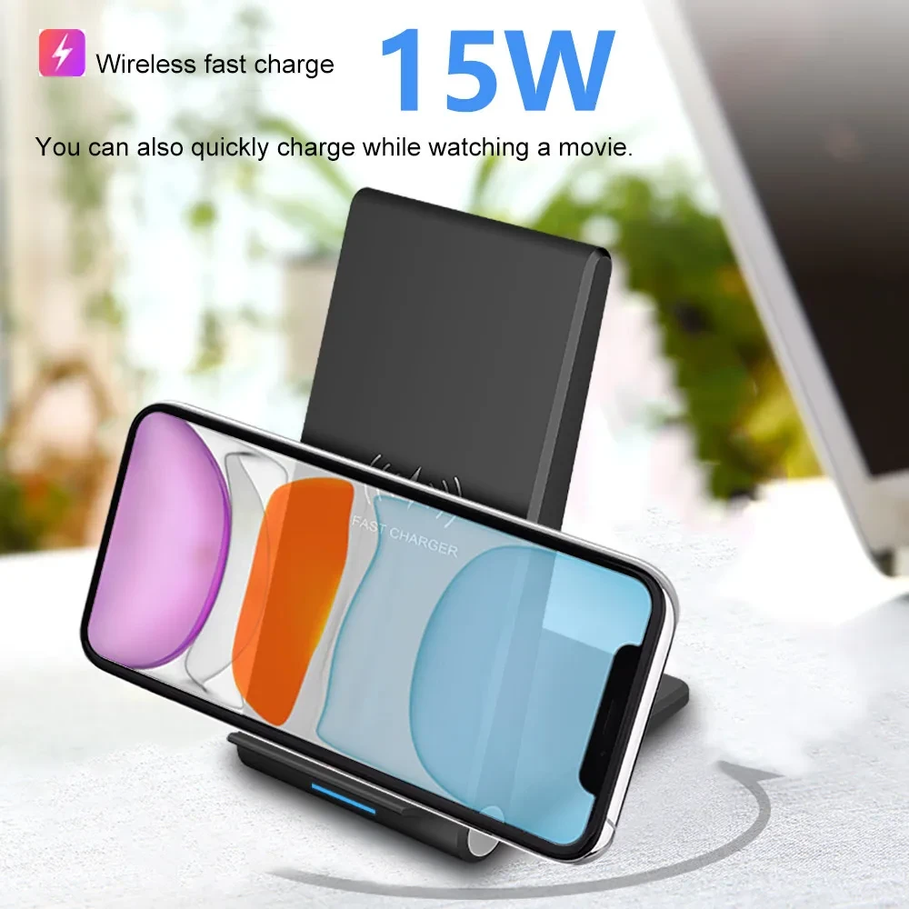 Folding Wireless Charger For Mobile Phone Vertical Wireless Charging Stand