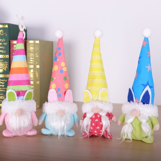 Easter Decorative Creative Faceless Standing Posture Pointed Hat Rabbit Doll Ornaments