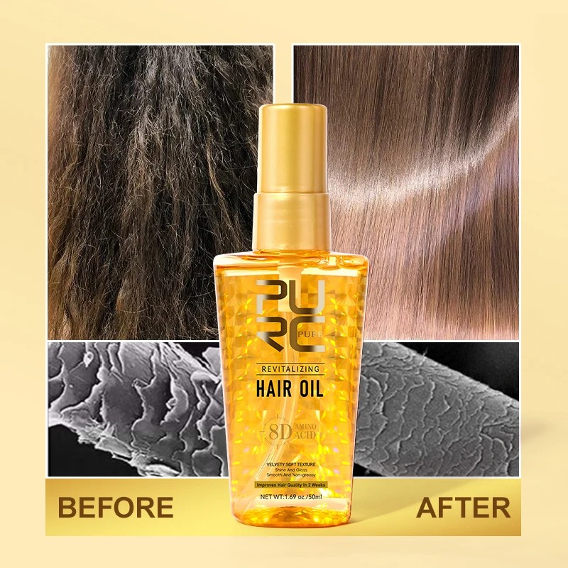 PURC Morocco Argan Oil Nourishing Hair Oil  Smoothing Shine Soft Hair Serum for Repairing Damaged